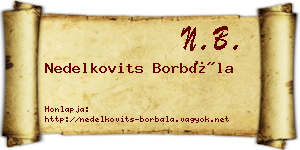 Nedelkovits Borbála névjegykártya